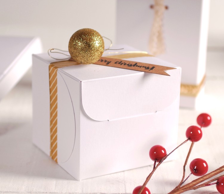 24 piccoli Scatola Regalo Natale, Scatola Natale con manico e cordino