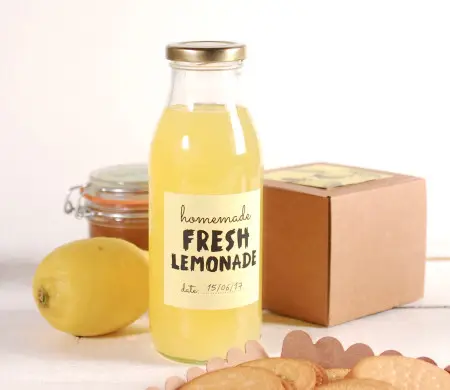 Juice bottle with custom tag