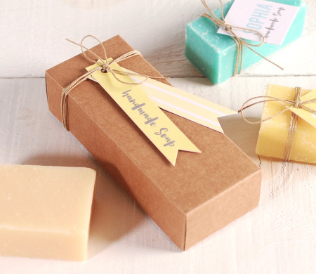 Kraftbox für handgemachte Seifen | Natürliches Packaging