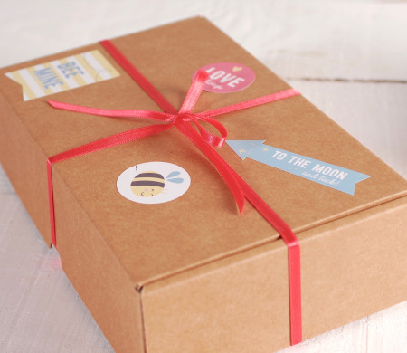 Cute Box with Stickers for Presents