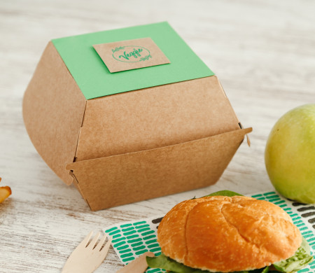 Take-away box for hamburgers