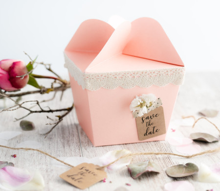 Cream box with flower closure