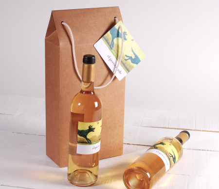 Caja grande de vino con asa decorada Caja grande de vino con asa decorada