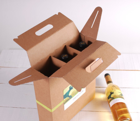 Caja pack de 3 vinos decorada Caja pack de 3 vinos decorada