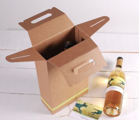 Caja pack de 2 vinos decorada