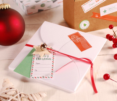Caja de sobre decorada para Navidad Caja de sobre decorada para Navidad