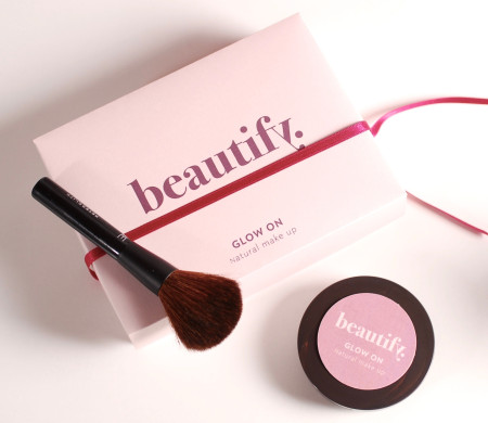 Pink packaging for powder cosmetics