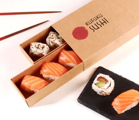 Sushi box with compartments