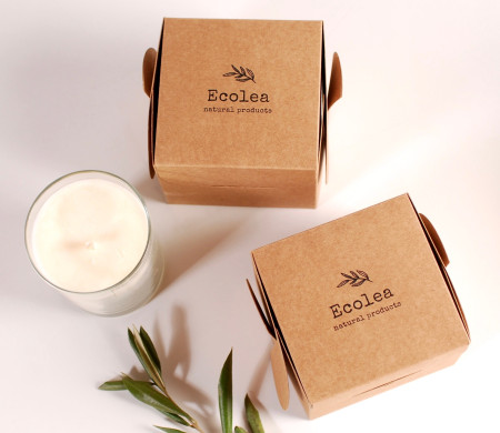Boîte carrée en carton pour bougies