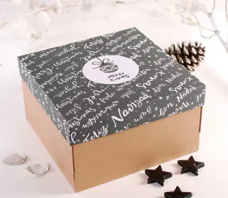 Caja con tapa navideña