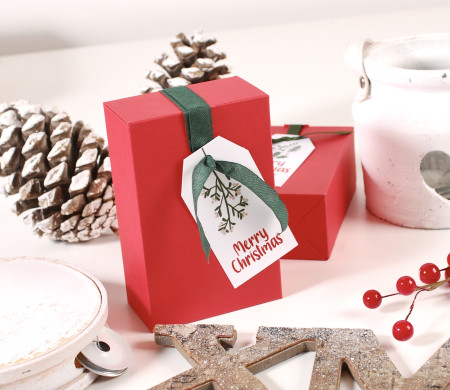 Boîte cadeau de Noël avec ruban Boîte cadeau de Noël avec ruban