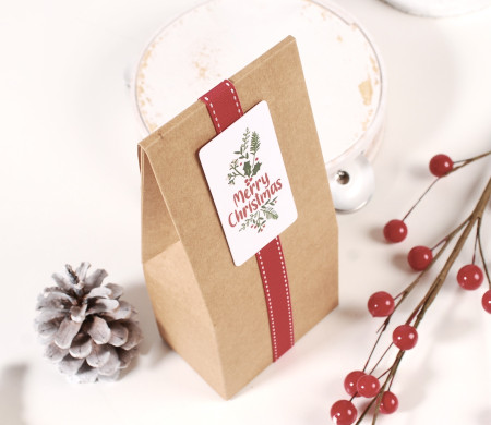 Caja tipo bolsa para regalos de Navidad Caja tipo bolsa para regalos de Navidad