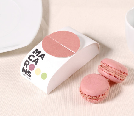 Scatola stampata per due macaron.