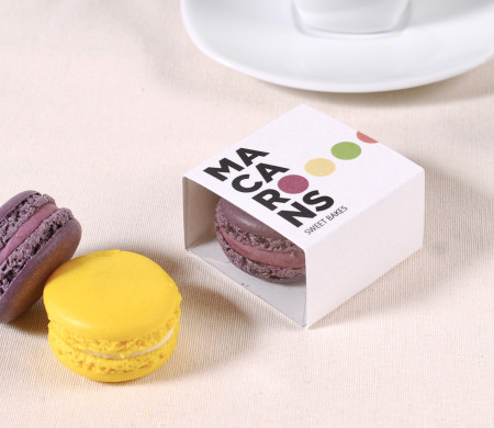 Scatola per macarons individuale.