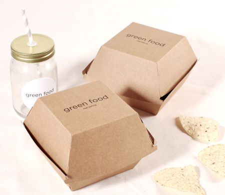 Caja hamburguesa kraft 