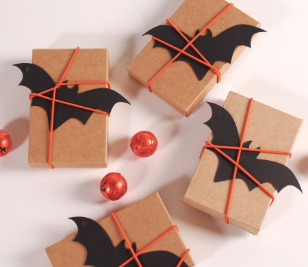 Caja murcielago de cartón para chucherías de Halloween Caja murcielago de cartón para chucherías de Halloween
