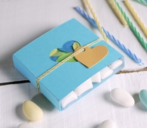 Romantic blue box with heart