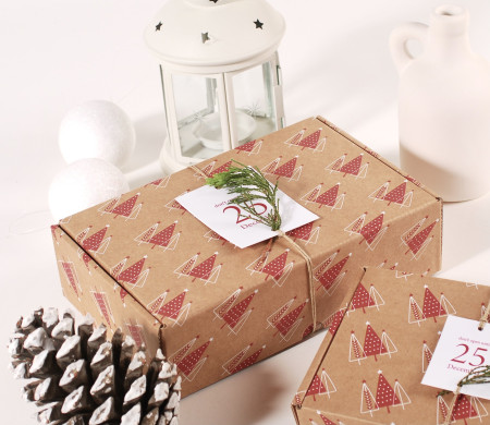 Boîte en carton rectangulaire pour les cadeaux de Noël