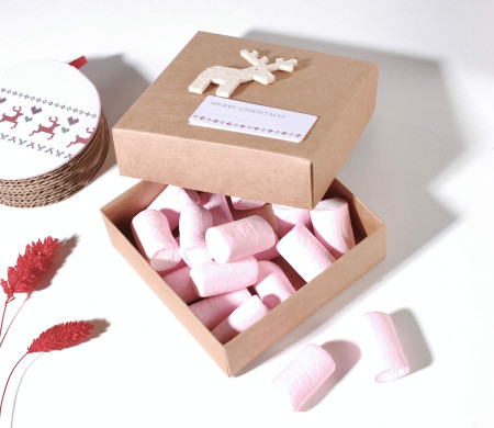 Boîte carrée avec couvercle et base pour les surprises de Noël