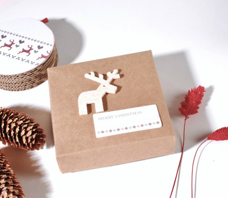 Caja cuadrada tapa y base para sorpresas navideñas Caja cuadrada tapa y base para sorpresas navideñas