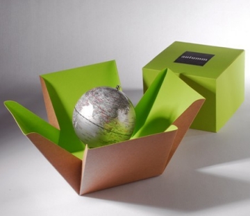 Caja bicolor verde para regalo