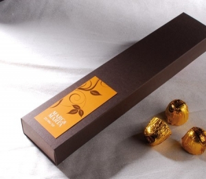 Elongated box for chocolates