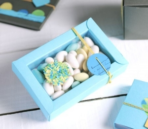 Blue gift box for baptism presents