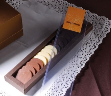 Gift box with transparent sleeve for chocolates