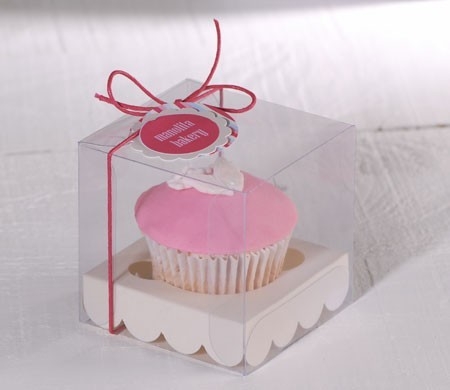 Cupcake box for christening favors