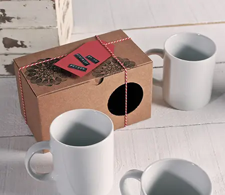 Boîte cadeau pour deux tasses