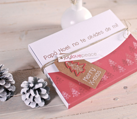 Gift box for photos with Christmas decorations