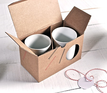 Boîte Lisse pour Deux Tasses Boîte Lisse pour Deux Tasses