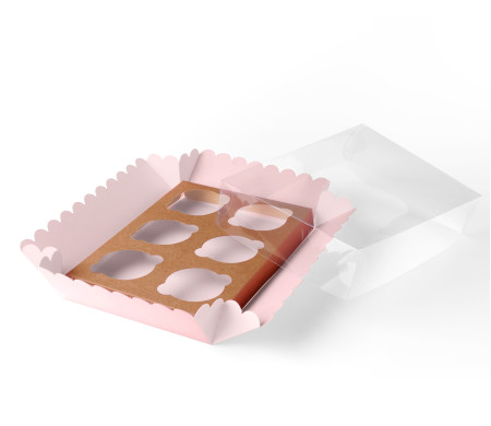 Caja para 6 Cupcakes, Magdalenas o Cookies