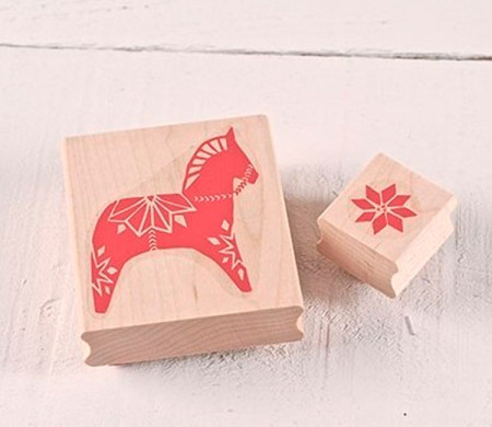 Rubber Stamp set Dala horse