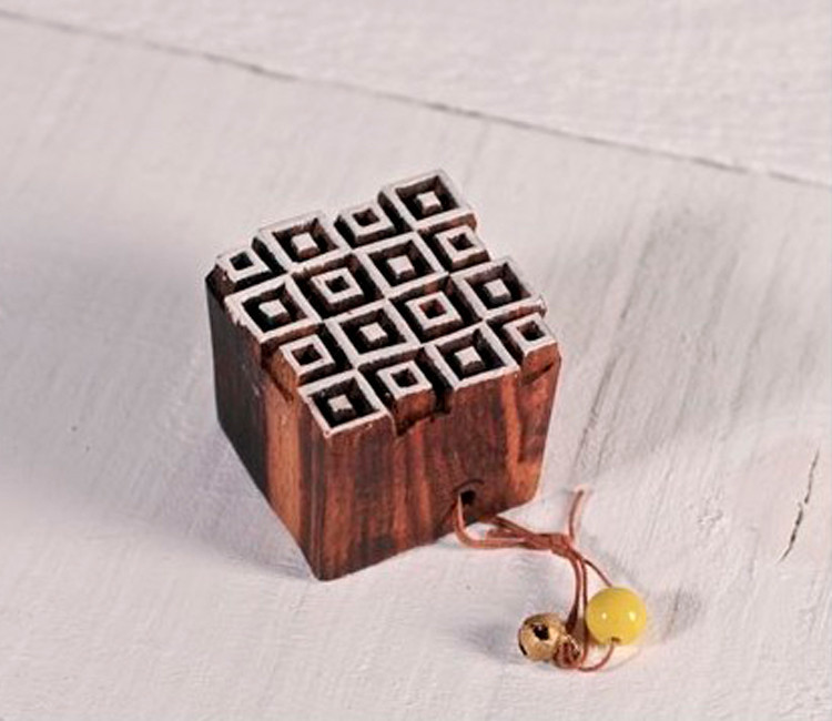 Sello de Madera con Cuadrados Sello de Madera con Cuadrados