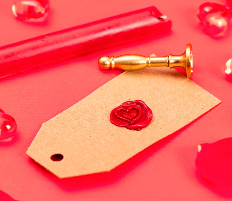 Sello de Lacre Metálico con Forma Corazón Sello de Lacre Metálico con Forma Corazón