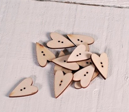 Boutons Coeur en Bois