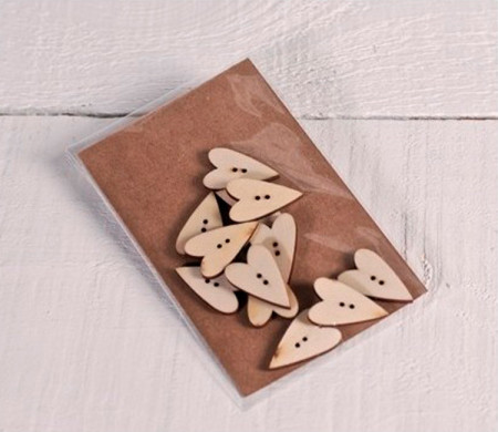 Wood Buttons Heart