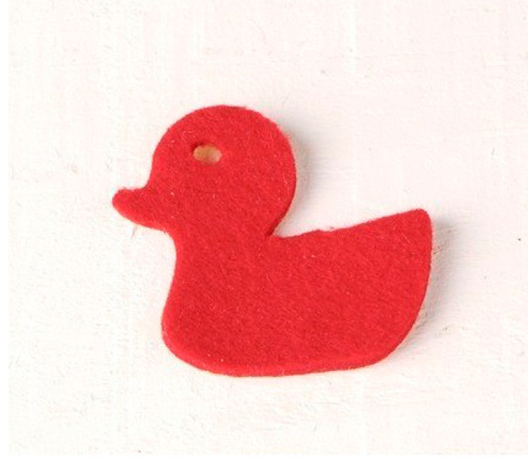 Patito de fieltro, simpático adorno para regalos Patito de fieltro, simpático adorno para regalos