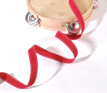 Ruban gros grain rouge pour paquets cadeaux