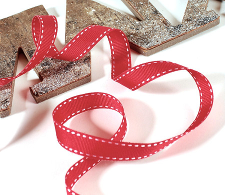 Ruban gros grain rouge pour paquets cadeaux