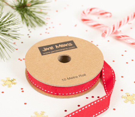 Ruban gros grain rouge pour paquets cadeaux