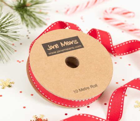Ruban gros grain rouge pour paquets cadeaux