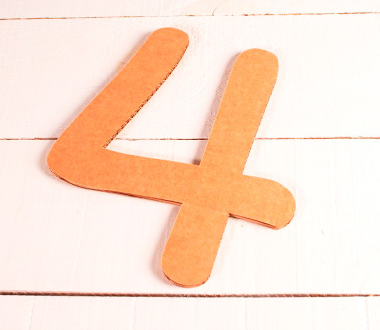 Large cardboard number