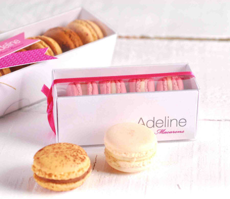 Personalisierbare Macaron-Box mit Sichtfenster