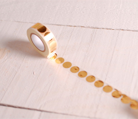 Washi tape with gold circles