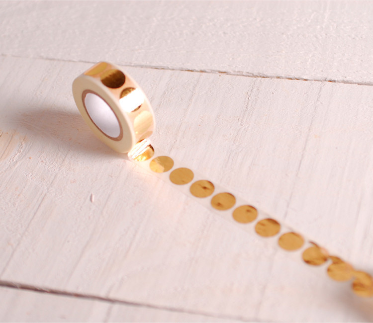 Washi tape with gold circles
