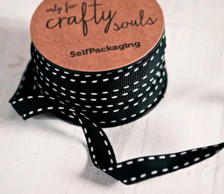 Cinta de Regalo Negra con Pespuntes | Selfpackaging