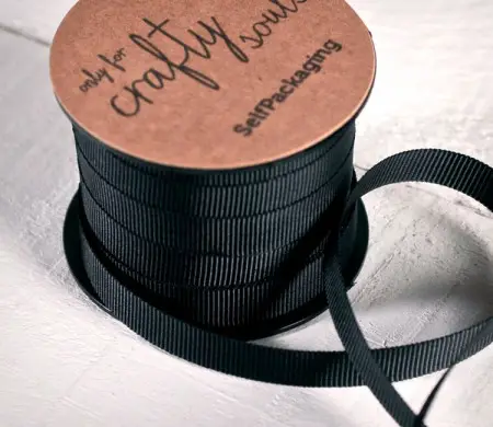 Cinta Grosgrain Negra Lisa (para Regalos) | Selfpackaging