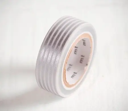 Silver Striped Washi Tape | SelfPackaging